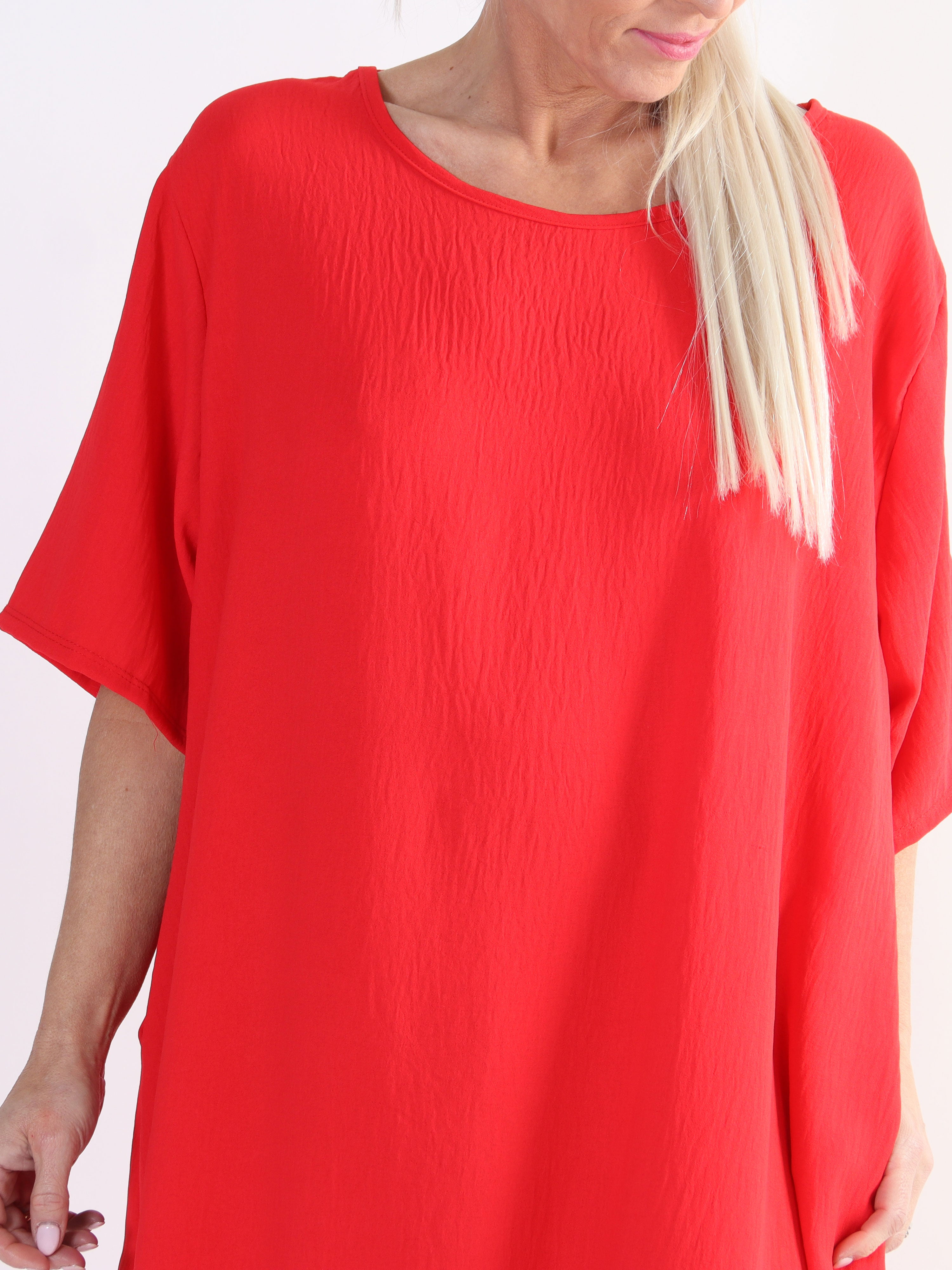 Emmelie - Plus size kjole i viskoseblanding med lommer.